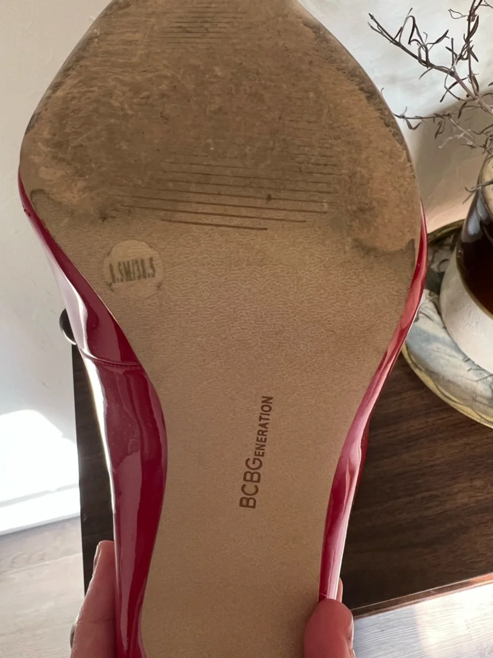 BCBGeneration Red Patent Pointed-Toe High Heel Pumps